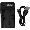 vhbw caricatore USB compatibile con Konica Minolta NP-500, NP-600, DR-LB4 camera - Stazione di carica + spia di carica, 4,2 V