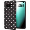 CUSTOMIZZA - Custodia cover nera morbida in tpu compatibile per Samsung S10E cuori pois rosa su nero donna pin up vintage