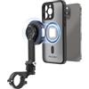 TELESIN ° Supporto per telefono da moto per iPhone 16 Pro, magnetico, con smorzatore di vibrazioni e fibbia in metallo [sblocco con un clic] con custodia magnetica per manubrio da 25 e 28 mm