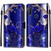 SNCLET per alcatel 1S 2020 Custodia in Pelle PU,per alcatel 3L 2020 Magnetica Custodia Antigraffio Case Premium Flip Case Porta Carte Wallet Cover per alcatel 1S 2020/3L 2020,Blue Rose