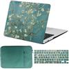 FFBOFFC Case per MacBook Pro 13 Pollici 2012 2011 2010 2009 2008 Vecchia Versione Modello A1278 con CD-ROM, Plastica Protettiva Rigida Custodia & Tastiera Cover & Borsa, Fiori di mandorlo