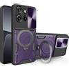Jiajihua Compatibile con Redmi Note 12 4G Custodia,Compatibile con Xiaomi Redmi Note 12 4G 23021RAAEG Supporto per auto Supporto per auto Lente scorrevole 2 in 1 Purple