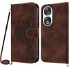 Netany Cover per Huawei Honor 90 5G con Cordino, Flip Portafoglio Custodia in Pelle, [2 Porta Carte][Chiusura Magnetica],Custodia Libro Antiurto Cover con Laccio per Huawei Honor 90 5G (Marrone)