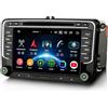 Erisin 7 8-Core 4GB+64GB Android 16 DVD Autoradio Bluetooth per VW Polo 6R T6 Crafter Amarok Caddy Skoda Yeti Transporter Supporto GPS Navigatore CarPlay Android Auto IPS WiFi 4G DSP DAB+ FM Canbus