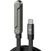 Generic Cavo USB-C a USB-C Intrecciato 240W Ricarica Rapida (5 piedi) - Angolo Retto Pieghevole con Supporto Telefono Integrato Invisibile 2-in-1, Nero 2026 (1)