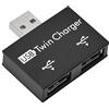 ASHATA Kit convertitore adattatore mini splitter caricatore USB 2.0 maschio a 2 porte mini hub USB 2.0 per telefono cellulare/laptop(nero)