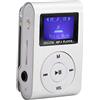 Wakects Lettore MP3, lettore musicale portatile, mini clip sul retro, schermo LCD, lettore musicale MP3, camminata, con cuffie (argento)