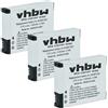 vhbw 3x batteria compatibile con GoPro Hero 2 Motorsports Edition, 2 Outdoor Edition, 2 Surf Edition videocamera camcorder (1100mAh, 3,7V, Li-Ion)