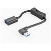 YSJJZRL Cavo di prolunga USB 3.0 da 90 gradi con interruttore Dritto/Su/Giù/Sinistra/Angolo destro Cavo di prolunga USB da maschio a femmina (0,3 M,Sinistra)