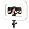 Vyzio Anello luminoso LED LumiRing - luce regolabile, 3 tonalità | Ideale per selfie, video, trucco e streaming, con supporto stabile e illuminazione uniforme
