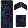 BWEGRHE Progettata per Samsung Galaxy Z Flip 3 5G, custodia sottile in policarbonato rigido con motivo mandala viola blu, cover antiurto per ricarica wireless per Galaxy Z Flip 3 (2021)