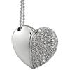 A Plus+ Chiavette USB 8GB Cuore Diamante USB 2.0 Flash Memory Pen Drive 8GB Pendrive Silver (Argento x 1)