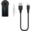 Asinfter Ricevitore Bluetooth wireless 2-in-1 Adattatore audio audio AUX da 3,5 mm con funzionalità vivavoce Connettività USB BT, 500703830