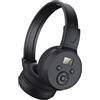 WheatThrive Cuffie FM ricaricabili, radio portatile pieghevole, con display LCD, per viaggi e uso quotidiano, 12 x 9 x 12 cm (modello a batteria)