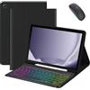 Generic Tastiera Per Samsung Galaxy Tab A7 10,4'' 2020 Tablet Con Mouse, Retroilluminazione Arcobaleno A 7 Colori, Tastiera Staccabile, Custodia Magnetica Con Slot Per Penna