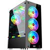 Mach Power Case gaming con ventole ARGB, porte USB, con pannello laterale in vetro temperato (IT-GMCS12)