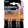 Duracell Batterie alcaline AAA, confezione da 4