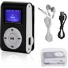 Vikye Mini Lettore Musicale MP3, Lettore Sportivo Portatile con Clip, Schermo LCD, Supporta L'espansione della Scheda di Memoria Fino a 32 GB, Batteria a Lunga Durata per la Corsa