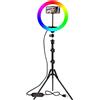 DISCORAMA LUCE AD ANELLO LED RGB, LUCE TIKTOK RGB SELFIE RING LIGHT, LUCE PER TRUCCO REGOLABILE, VIDEO TIK TOK 12 CM DIAMETRO - DISCORAMA® (12 Cm)