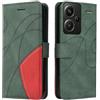 XINNI Cover Protettiva per Xiaomi Redmi Note 13 PRO Plus 5G Case, retrò Cellulare Custodia Libro Antiurto in Flip Pelle PU/TPU, Portafoglio Flip Magnetica, Verde