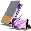 Cadorabo Custodia Libro per Motorola MOTO Z2 PLAY in GRIGIO CHIARO MARRONE - con Vani di Carte, Funzione Stand e Chiusura Magnetica - Portafoglio Cover Case Wallet Book Etui Protezione
