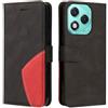 XINNI Cover Protettiva per Honor 400 Lite Case, retrò Cellulare Custodia Libro Antiurto in Flip Pelle PU/TPU, Portafoglio Flip Magnetica, Nero