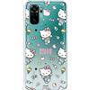 Personalaizer Cover in Silicone Flessibile Trasparente per Xiaomi Redmi Note 10 (4G) - Note 10S con Design di Hello Kitty e Motivo di Adesivi - Stile Kawaii - Custodia TPU