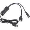 KAHDGSS Cavo Ricarica con Doppia Uscita USB con Commutatore per Uso in Ufficio Domestico Lunghezze Flessibili Alimentatore velocità Cavo Prolunga USB per Luci a LED