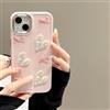 hdqICase Custodia Fiocco e Cuori 3D Rosa Compatibile con iPhone 11 - Cover in TPU con Cornice Elettrolitica