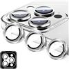 LucBuy Protezione per Obiettivo Della Fotocamera Compatibile con iPhone 12 Pro, Protezione per Schermo in vetro Temperato HD per Fotocamera, Anelli Metallici ad Allineamento Automatico