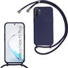 FERLAN Custodia per Samsung Galaxy Note 10 Plus Cover con Cordino,Silicone Antiurto TPU Morbido Case Corda Collana Necklace Regolabile Stylish con Catena Ultra Sottile Cover per Galaxy Note 10 Plus,Blu navy