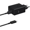 Samsung EP-T5020 Caricabatterie originale 50W Super Fast Charging, 2 porte USB Type-C, (con cavo), Nero