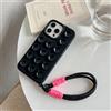 Yhsvie Custodia per iPhone 15 Pro max con bracciale, design a ventosa, antigraffio, sottile, morbida, in silicone TPU, bumper Case rimovibile, per fotocamera, colore nero