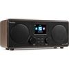 Audizio Foza - Radio Internet WLAN, DAB Radio con Bluetooth, telecomando, 50 Watt, FM, AUX in, USB, MP3, connettore per cuffie, radio DAB+, radio da cucina, doppio allarme, timer in legno