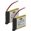 vhbw 2x batteria compatibile con Sena SF1, SMH-20S, 10S, SMH-10S, 20S, SF2, SF3 auricolari cuffie wireless (650mAh, 3,7V, Li-Poly)