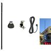 SIRIO antenne Kit CB SIRIO KIT1 con Antenna in fibra Flex-Log 3 da 88cm e 300W (s.t.), Base 3/8, Supporto Antenna Inox Inclinabile 2 direzioni, Cavo 4mt RG 58