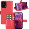 JIUNINE Cover per Motorola Moto G24 / G04 / G04S / E14, Custodia Portafoglio Libro in Pelle Sintetica Antiurto Cover Flip Case con [Carta Fessura] [Supporto Stand] [Fibbia Magnetica], Rosso