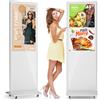 MWE 43 Pollici Touchscreen Monitor Pubblicitario con 4 Ruote, LCD Interattive Digitale Display, Android System, Adatto per Negozio al Dettaglio, Ristorante, Centro Commerciale, Bianco