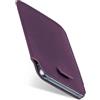 MoEx Slide Case Custodia a Fondina per iPhone 5s / 5 / SE (2016), Ultra Sottile, in Pelle vegana, Custodia Premium per Cellulare, Protezione Totale a 360 Gradi, Indaco - Viola