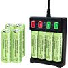 BLLRC 8PCS 1.2V 1800mAh Ni-MH AA Batterie con caricatore USB Adatto per microfono senza fili, giocattoli elettrici, mouse RC, calcolatrice, rasoio, elettrodomestici, luci solari Batterie ricaricabili