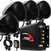 Aileap 1000W 4 Canali Moto Amplificatore 4 Gamma Completa Impermeabile Del Motociclo di Bluetooth Altoparlanti Stereo Audio System con FM Radio per 1-1.5 Manubrio ATV UTV (Nero, netto)