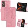 TingYR Cover per Samsung Galaxy Z Fold 2 5G, Flip Custodia Carte di Credito da Funzione Stand, Anti-Slip Slot Portafoglio Flip Protettivo Dell'ente Completo Slim Fit Cover.(Rosa)