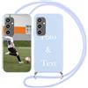 Yoedge Cover con Cordino per Samsung Galaxy S23 FE 6,4 Personalizzata, Azzurro/Blu Custodia con Laccio Custodie Personalizzabile con Foto Testi Immagine Personalizzate Custom per Samsung S23 FE Case