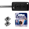 mt key Kit di riparazione Telecomando per autoradio con 2 pulsanti + VA2 blank + batteria compatibile con partner Peugeot 407 Citroen C2 C3 Berlingo