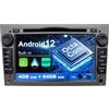 BXLIYER SXAUTO Android 12 IPS Autoradio Per Vauxhall Opel Antara Astra Zafira Corsa Meriva - 4G+64G - Senza fili Carplay & Android Auto - LED Camera + MIC - DAB Fast-boot Volante 360-CAM AHD - 2 Din 7 Pollici