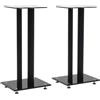 vidaXL 2X Supporti per Altoparlanti Vetro Temperato a Colonna Nero Stand Casse