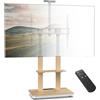 XTRARM Duolite mobile supporto TV elettrico per 45-110 max 120 kg, sollevatore TV motorizzato con regolazione in altezza continua tramite telecomando, max VESA900x800, con ripiani e presa di corrente