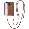 VooDirop Custodia a tracolla per iPhone X/Xs con cinturino, custodia per iPhone con cordino regolabile, custodia in silicone per iPhone X/Xs da 5,8, marrone
