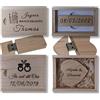 CLE USB FUN Chiavetta USB 3.0 in legno personalizzabile - 3 opzioni - 32 GB - Scatola di immagazzinaggio inclusa - Trasferimento file veloce - Regalo di nozze
