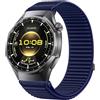 GIOPUEY Cinturini Compatibile con Huawei Watch GT 6 PRO 46mm, Nylon Traspirante Sport Loop Cinturino in Morbido Nylon Intrecciato Strap Band - Darkblue